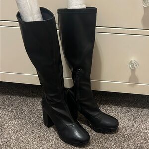 MIA Black Heeled Knee-High Boots Size 8 Hardly worn. 4 inch heel with 1 inch ft